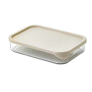 三光云彩 进口保鲜盒冰箱冷冻盒食物储存收纳盒可微波储存盒带饭饭盒1200ml