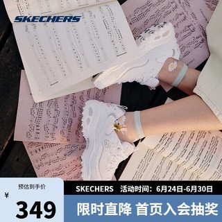 SKECHERS 斯凯奇 刺绣熊猫鞋女休闲厚底老爹鞋潮流运动鞋春149466 WHT白色 36