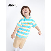 PLUS会员：Annil 安奈儿 男童纯棉条纹T恤