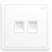 ABB 开关插座面板 二位电脑插座 86型双网线两位宽带插座 远致系列 白色 AO332