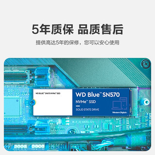 西部数据 WD） NVME协议 M.2接口 蓝盘SN570 500G +散热片