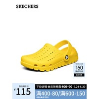 斯凯奇（Skechers）女子新款百搭经典镂空平跟舒适休闲一脚套洞洞鞋111070 亮黄色/YEL 37