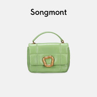 Songmont山下有松软巧克力包mini设计师新款时尚头层牛皮单肩链条小方包 浅果绿