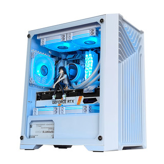 玩嘉 风琴白色电脑机箱台式机matx小机箱 玻璃侧透/支持240水冷/背线/USB3.0/独立电源/