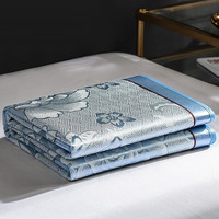 Duolanshi 多兰诗 冰丝席套件 可折叠防滑家用 蓝色 150*195cm