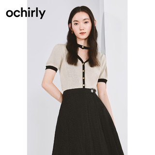 ochirly 欧时力 女士短袖针织衫 1WY303181F