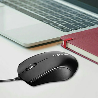 力拓WM10办公有线鼠标笔记本台式USB接口商务办公男女款通用鼠标 黑色