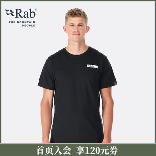 RAB睿坡新款男士运动有机棉T恤轻薄吸湿健身短袖上衣体恤QCB-69 黑灰色BEL XL