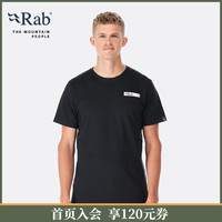 RAB睿坡新款男士运动有机棉T恤轻薄吸湿健身短袖上衣体恤QCB-69 黑灰色BEL S