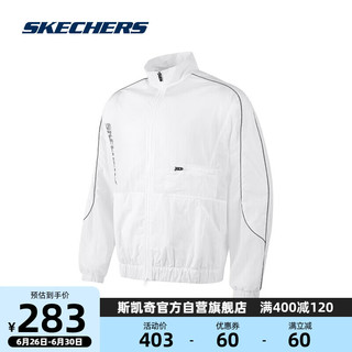 SKECHERS 斯凯奇 夏季男子梭织立领外套P223M005 0019/亮白色 S