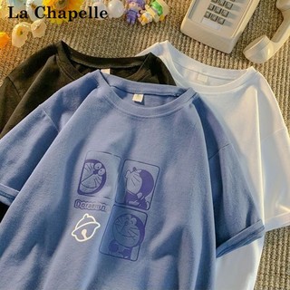 La Chapelle 哆啦a梦t恤短袖男女情侣夏装港风ins潮牌五分袖宽松潮