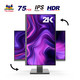 ViewSonic 优派 VX2762-2K-HD 27英寸 IPS显示器（2560×1440、75Hz、HDR10）