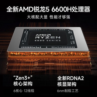 Redmi 红米 G Pro 2022款 16英寸 游戏本 灰色（锐龙5-6600H、RTX 3050 4G、16GB、512GB SSD、LCD、165Hz）