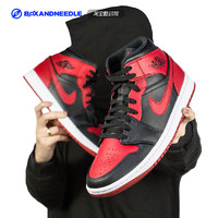 AIR JORDAN 1 MID AJ1小禁穿黑红脚趾反转禁穿篮球鞋男554724-074