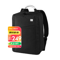 LEXON 乐上 双肩包电脑包14英寸商务男士背包时尚旅行书包防泼水 黑色