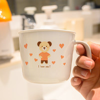 日本利其尔儿童漱口杯可爱防摔刷牙杯敞口水杯宝宝牛奶杯带刻度