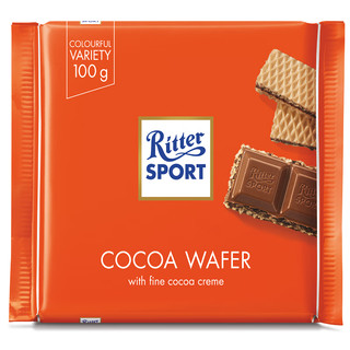 Ritter SPORT 可可威化饼干夹心牛奶巧克力 100g