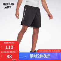 Reebok 锐步 官方男子SHORT黑色经典健身训练舒适运动短裤GJ0648 GJ0648_黑色 A/M