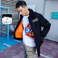 Dickies 帝客 羽绒服 绣花徽章厚外套羊羔绒领 羽绒服男DK008010 黑色 00M