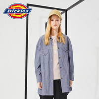 Dickies22秋季新款衬衫女休闲潮流中长外套 S 青年布蓝