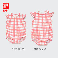 UNIQLO 优衣库 婴儿/新生儿/宝宝 爬爬服(无袖 格纹 23春夏新品) 454835