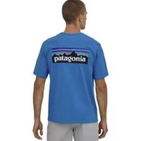 限尺码：巴塔哥尼亚 P-6 Logo 男士短袖T恤 蓝色