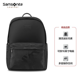 Samsonite 新秀丽 双肩包男 大容量背包商务16英寸电脑包黑色 NV2