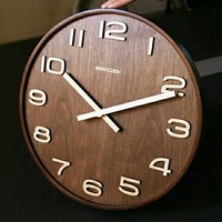 GeekCook 极客库 中式木质简约挂钟现代静音客厅卧室古典时钟表实木石英钟