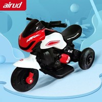 airud 儿童电动车摩托车越野三轮车1-3岁男女小孩可坐 中国红单驱+音乐灯光