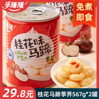 乐隆隆 桂花马蹄罐头567g*2罐去皮荸荠休闲零食凉菜即食甜品酒店饭店商用