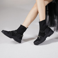 秋冬新款商场同款增高时尚厚底弹力靴女短靴时装靴 39 黑色