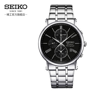 SEIKO 精工 PREMIER系列 41.2毫米石英腕表 SNAF75J1