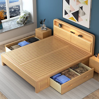 奈高 现代简约中式实木单床 框架款 1.5m