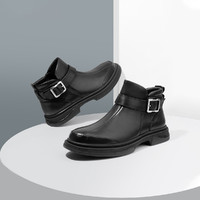森达简约时尚切尔西款式潮流男休闲鞋 39 黑色