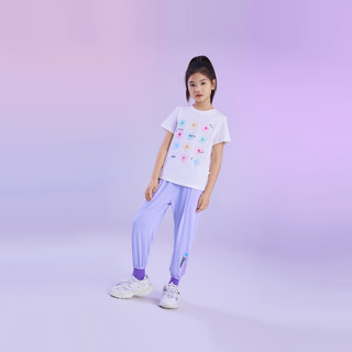 Annil 安奈儿 童装女童短袖T恤薄款2023夏新款洋气时髦休闲卡通圆领上衣