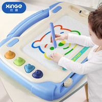 欣格 儿童画板磁性写字板可擦写 1-2-3岁男孩女孩DIY绘画涂鸦板彩色 宝宝生日礼物 婴儿早教玩具 小号蓝色