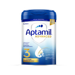 Aptamil 爱他美 先进英国版白金升级版婴儿配方奶粉3阶段12个月以上 800g/罐