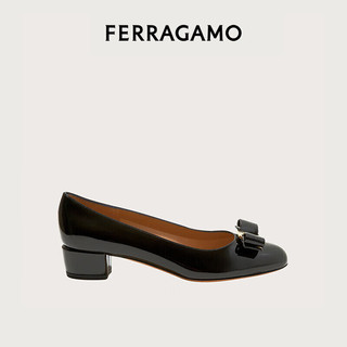 菲拉格慕 Ferragamo）女士黑色牛皮革高跟鞋 0591963_1D _ 75（礼物送女友）礼盒