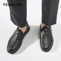 YEARCON 意尔康 男鞋2023新款男士真皮商务休闲皮鞋舒适软底爸爸鞋男式单鞋