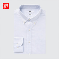 UNIQLO 优衣库 男装 精纺易打理弹力修身格子 纽扣领衬衫 长袖衬衣456253
