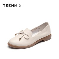 TEENMIX 天美意 新款春夏新款商场同款(宽版)蝴蝶结单鞋断码