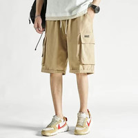 亦轻 夏季日系新款工装短裤男中裤男士大码宽松休闲五分裤 黑色 3XL