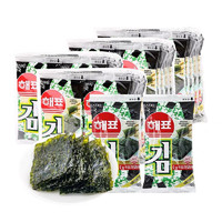 海牌菁品 韩国进口经典原味海苔2g*8包儿童休闲香脆紫菜非油炸即食零食