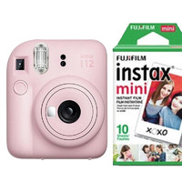 富士拍立得相机 instax mini12立拍立得一次成像相机 浅樱粉+10张三寸相纸