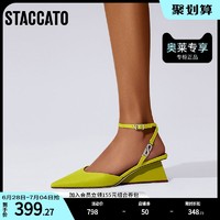 STACCATO 思加图 春季新款优雅小尖头后空凉鞋一字式扣带女凉鞋EDK11AH2