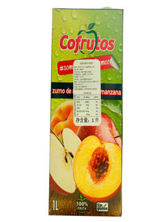 波美克西班牙饮品原装进口100%纯果汁0添加橙汁菠萝汁桃汁1L*2盒 50%桃子味*2盒