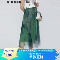 S.DEER 圣迪奥 女士透气网纱长裙 S21281106