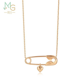 MINTYGREEN 爱情密语系列 90199N 心形18K玫瑰金钻石项链 47cm 2.5g