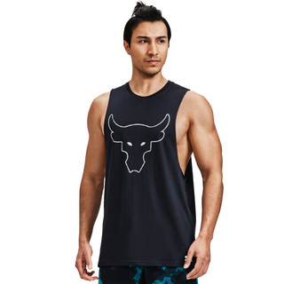 安德玛（UNDERARMOUR）春夏ProjectRock强森BrahmaBull男子训练运动背心1371215 黑色001 S