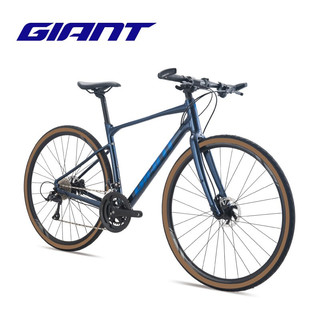 捷安特（GIANT）Revolt-F 2铝合金18速油压碟刹成人变速平把公路自行车 深钻粉蓝 700C×430MM XS 适合155-165cm
